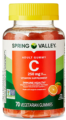 Spring Valley Vitamin C Supplement, Orange Flavor, 250 mg