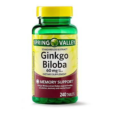 Spring Valley Ginkgo Biloba Extract Tablets, 60 mg