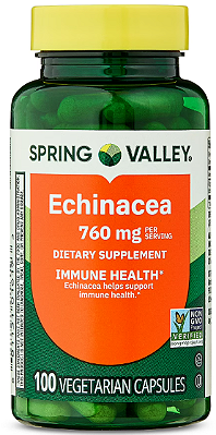 Spring Valley Non GMO Echinacea Dietary Supplement Vegetarian Capsules for Immune Health, 760 mg