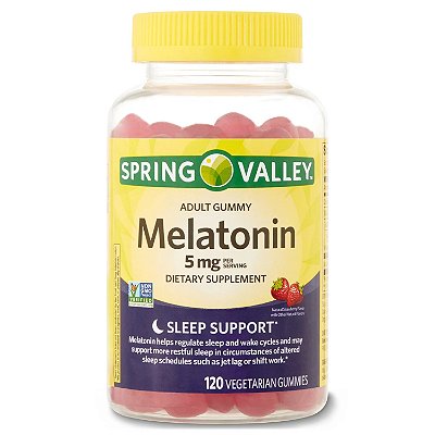 Spring Valley Melatonin Dietary Supplement Gummies Strawberry