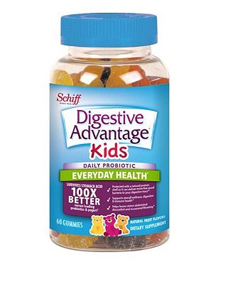 Schiff Digestive Advantage Kids Daily Probiotic Gummies Natural Fruit Flavors 