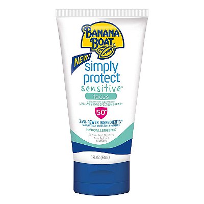 Banana Boat Simply Protect Sunscreen Sensitive Faces Skin SPF 50+