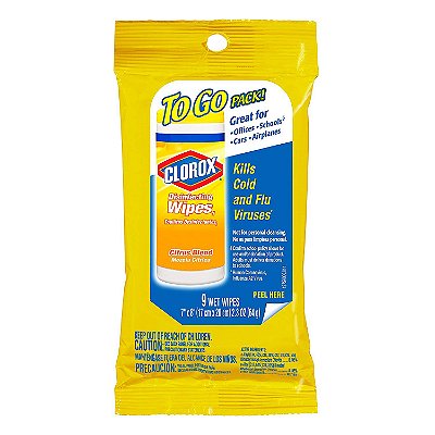 Clorox Disinfecting Wipes On The Go, Bleach Free Travel Wipes - Citrus Blend