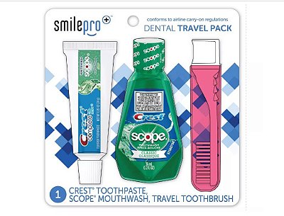 Crest Smile Pro Travel Dental Pack with Mouthwash and Toothpaste