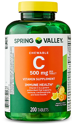 Spring Valley Vitamin C Dietary Supplement, Tropical Fruit, 500 mg