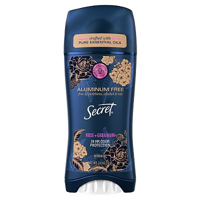 Secret Antiperspirant Deodorant for Women with Essential Oils - Rose & Geranium