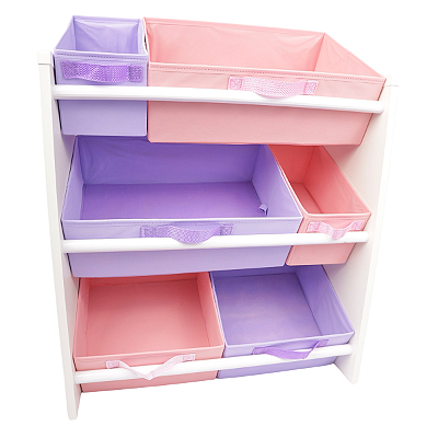 Organizador de Brinquedos Infantil Médio Rosa e Lilás Montessoriano Educacional