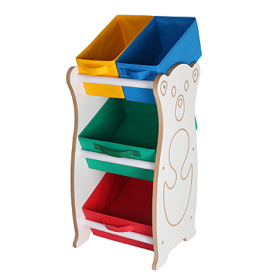 Mini Organizador De Brinquedo 4 Caixas Tema Ursinho