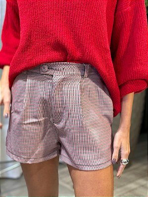 Shorts Feminino Alfaiataria Xadrez Livia