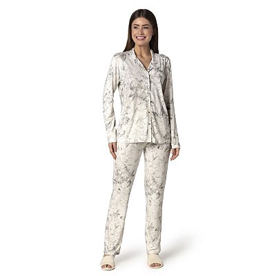 Pijama Feminino Aberto Floral Sorelle