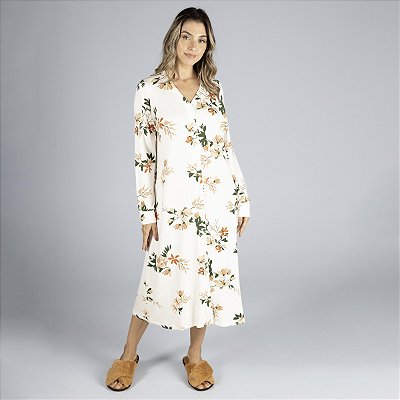 Camisão Aberto Feminino Midi Flowers