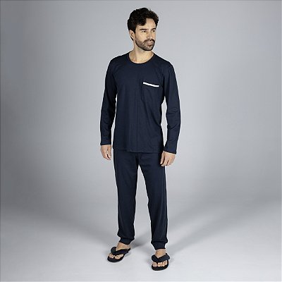 Pijama Masculino Longo Azul Marinho
