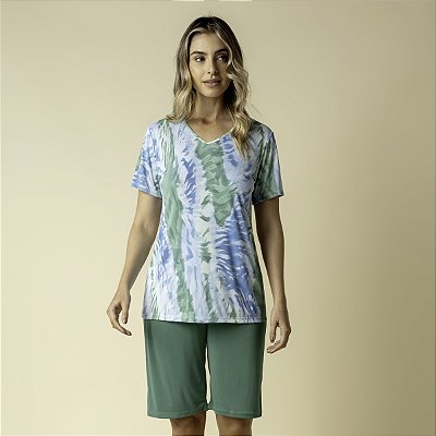 Bermudoll Feminino Verde Ondas