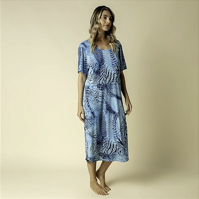 Camisão Feminino Midi Azul Turquesa