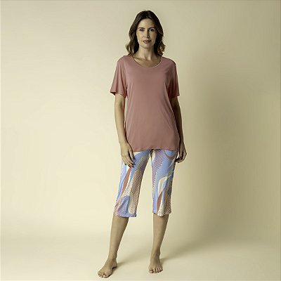 Pijama Feminino Capri Multicolor Space
