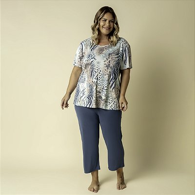 Pijama Feminino Capri Plus Size Frais