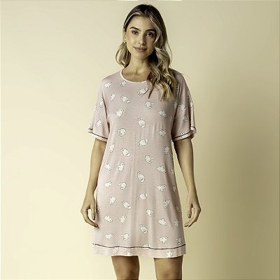 Camisão Feminino Curto Rosa Cool Cat