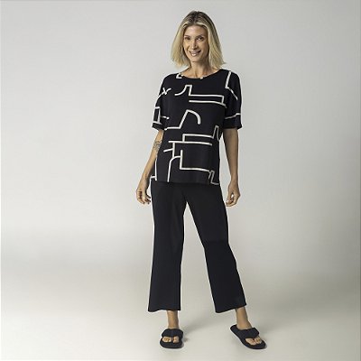 Pijama Feminino Capri Modernique Preto