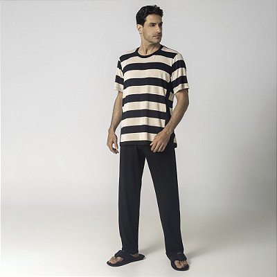 Pijama Masculino Manga Curta Urban Stripe
