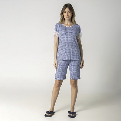 Bermudoll Feminino Azul Tie