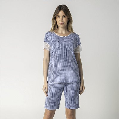 Bermudoll Feminino Azul Tie