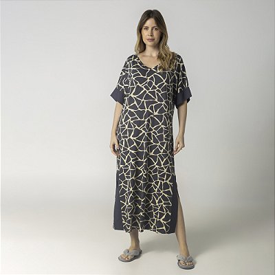 Kaftan Feminino Longo Chumbo Turtle