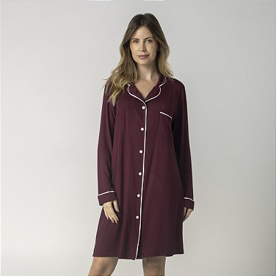 Camisão Feminino Curto Aberto Bordô