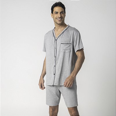 Pijama Masculino Curto Aberto Mescla