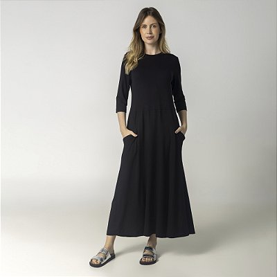 Vestido Sportwear Preto com Bolso
