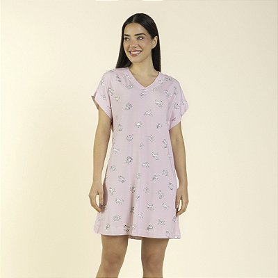 Camisão Feminino Curto Rosa Zodíaco