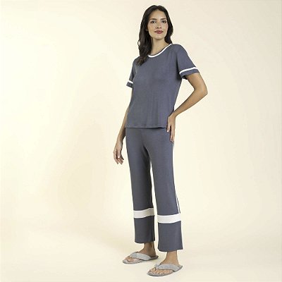 Pijama Feminino Capri Tricot Heavy Cromo