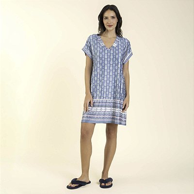 Camisão Feminino Curto Azul Maruru