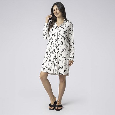 Camisão Feminino Curto Aberto Pinguim