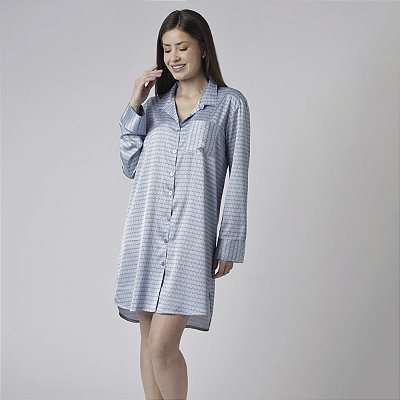 Camisão Feminino Aberto Geométrico Blue