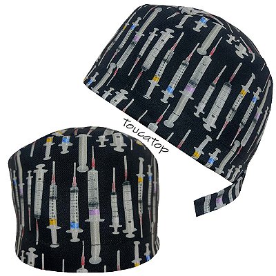 Gorro Cirúrgico, Seringas Anestésicas, Preto