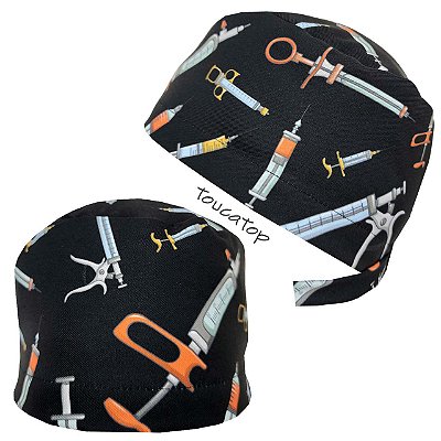 Gorro Cirúrgico, Seringas Variadas, Preto