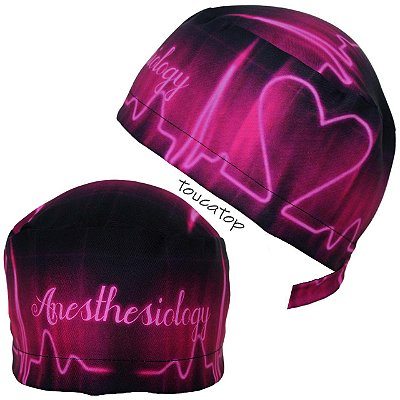 Gorro Eletrocardiograma ECG, Anesthesiology Pink Rosa Neon, Preto
