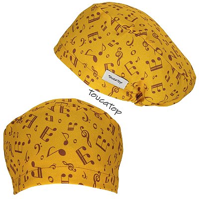 Touca Feminina ALICE, Grey's Anatomy, Notas Musicais Dr Burke, Amarelo