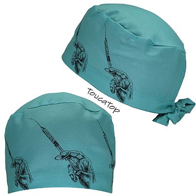 Gorro Cirúrgico, Anestesia Mão com Seringa, Desenho, Tiffany