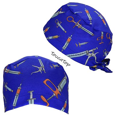 Gorro Cirúrgico, Anestesia, Seringas Laranja, Azul