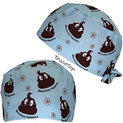 Gorro Cirúrgico, Cocozinhos Divertidos, Meconium Happens, Azul Claro