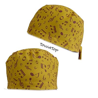 Gorro Cirúrgico, Grey's Anatomy, Notas Musicais Dr Burke, Amarelo