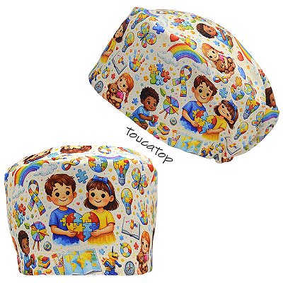 Touca Feminina ALICE, Crianças Brincando, Autismo, Bege