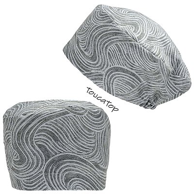 Touca Feminina ALICE, Greys Anatomy, Ondas Abstratas, Cinza