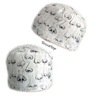 Gorro Cirúrgico, Desenhos de Narizes, Rinoplastia, Branco Acinzentado