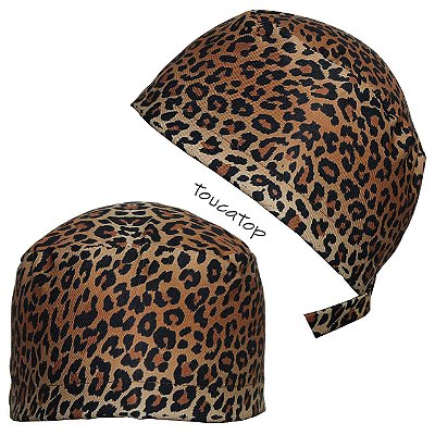 Gorro Cirúrgico, Animal Print Onça Degradê, Marrom Manchado Onças