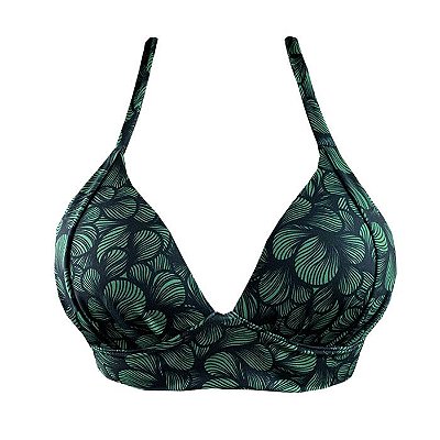 Top de Biquíni Meia Taça Ondas Verde