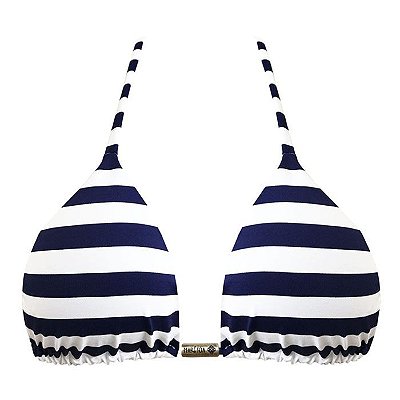 Top de Biquíni Cortininha Listras Azul Navy