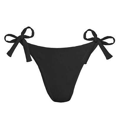 Calcinha de Biquíni Empina Bumbum Preto Liso