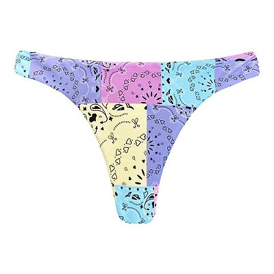 Calcinha de Biquíni Tanga Fio Duplo Candy Love Colorido